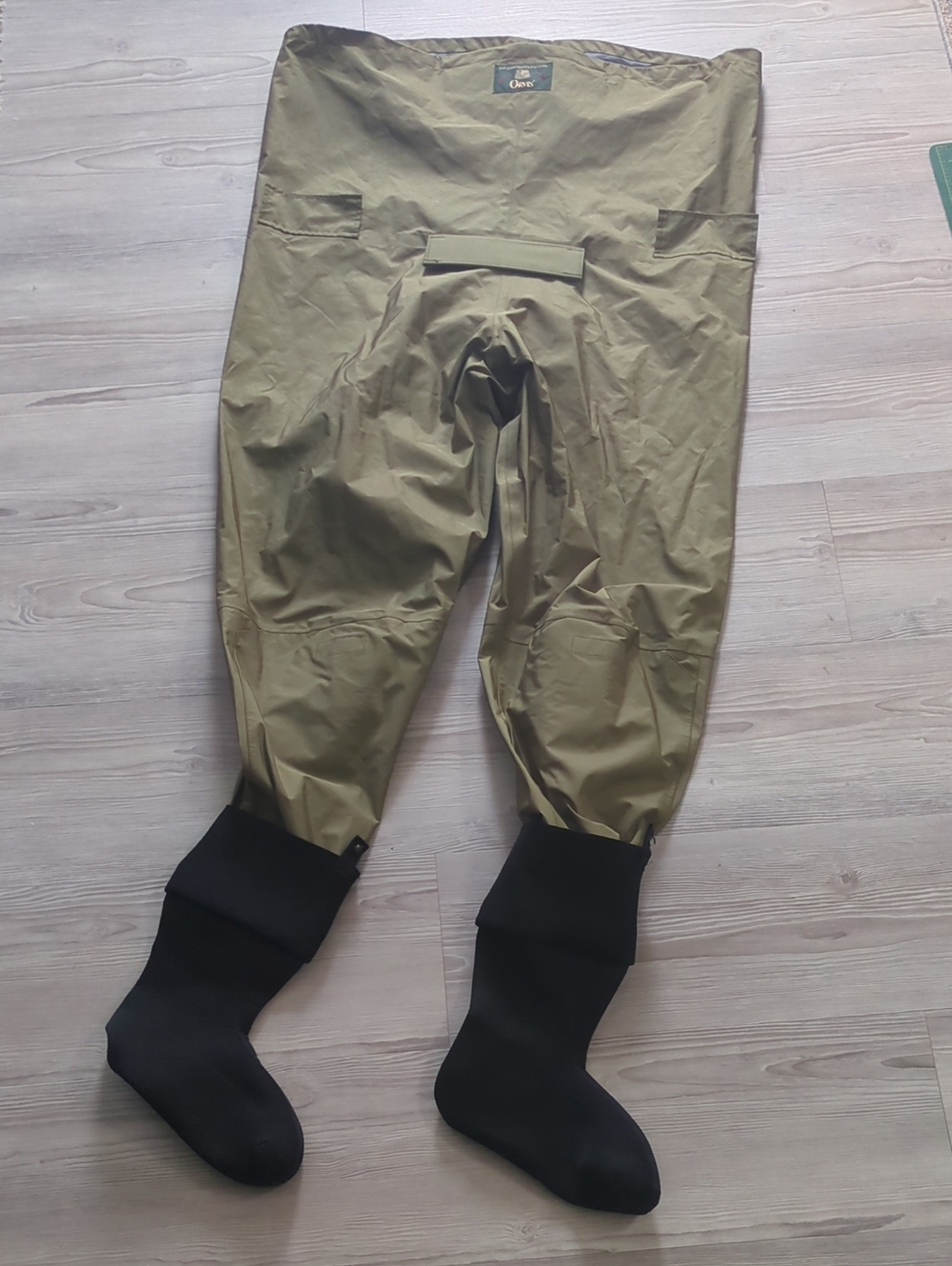 Orvis Stockingfoot Chest Waders Size LK Olive Green Fly Fishing Waterproof